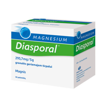 Magnesium Diasporal 295,7mg/5g granulės geriamajam tirpalui, N.20 arba N.50