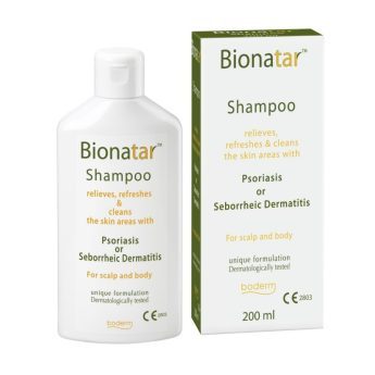 Bionatar™ šampūnas psoriazės ir seborėjinio dermatito požymiams lengvinti, 200 ml.